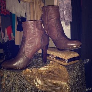 Brown Tory Burch Heeled Ankle Booties